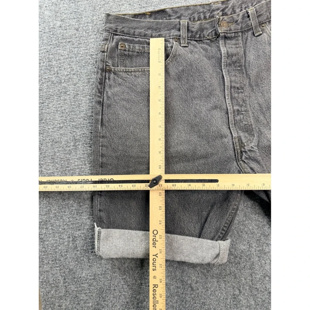 Vintage Levis 501 Mens 38 Black Denim Custom Cut Off Shorts USA Made Faded Gray